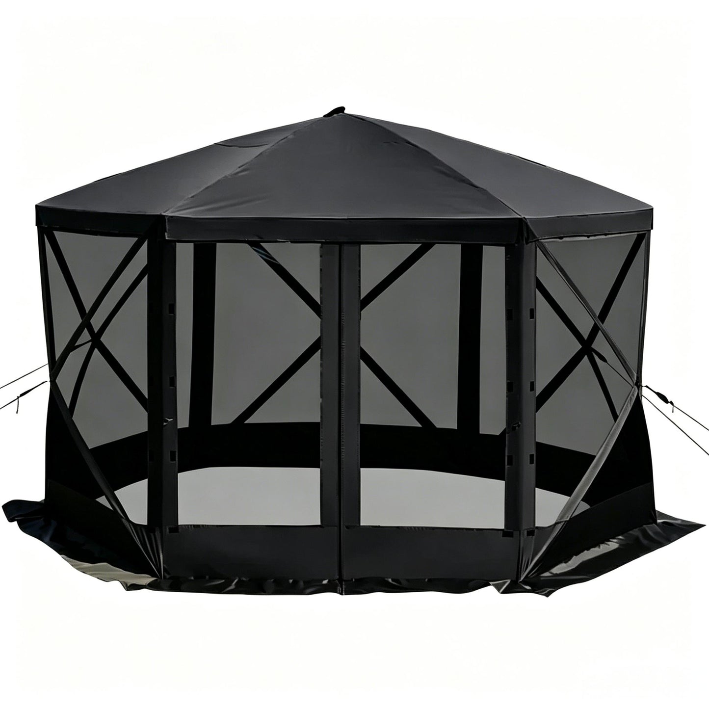 12FT Hexagon Pop Up Screen Tent, Waterproof Outdoor Mesh Gazebo Shelter