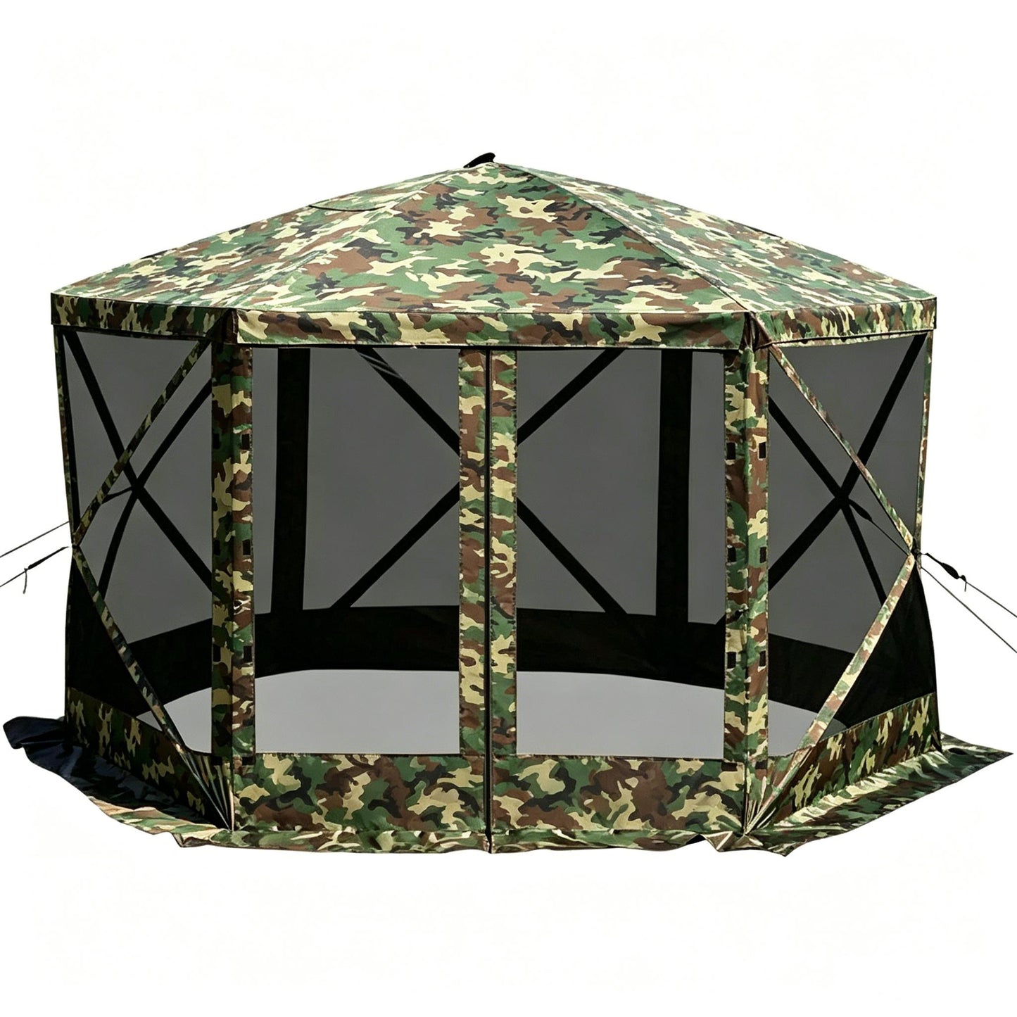 12FT Hexagon Pop Up Screen Tent, Waterproof Outdoor Mesh Gazebo Shelter