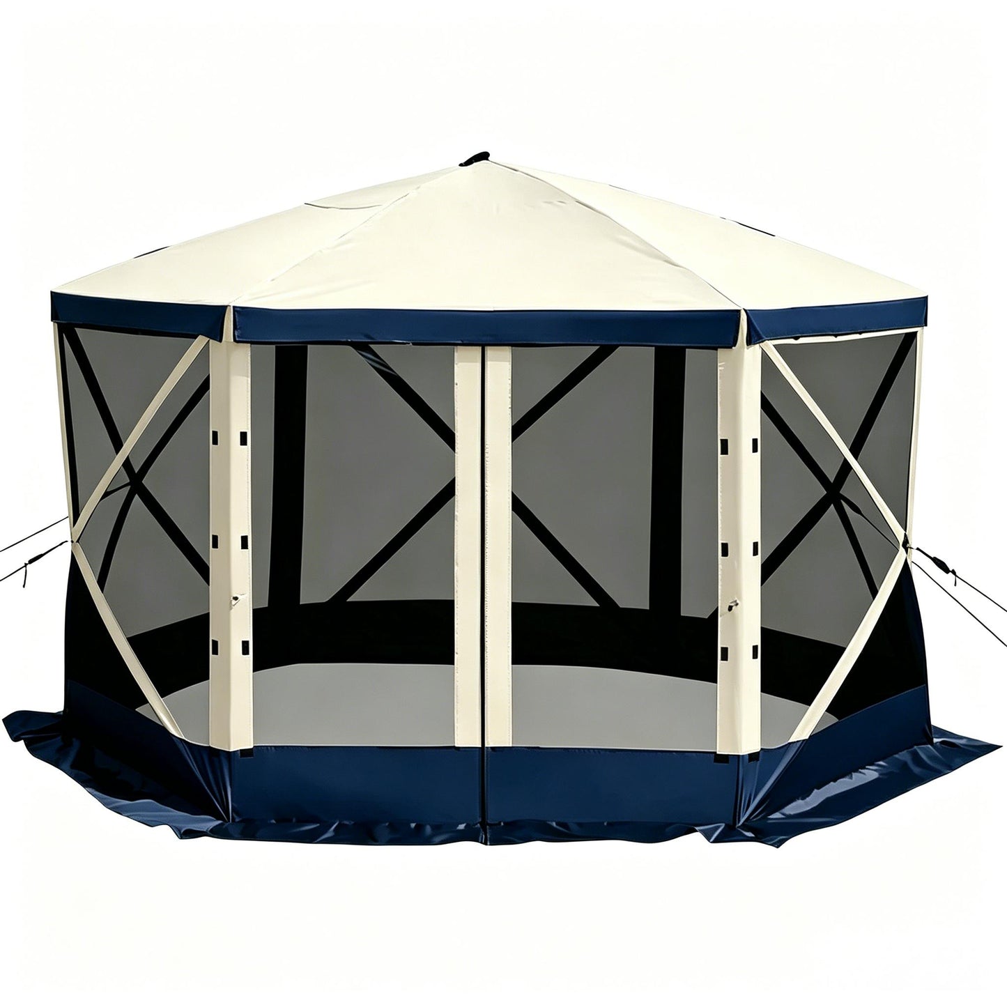 12FT Hexagon Pop Up Screen Tent, Waterproof Outdoor Mesh Gazebo Shelter