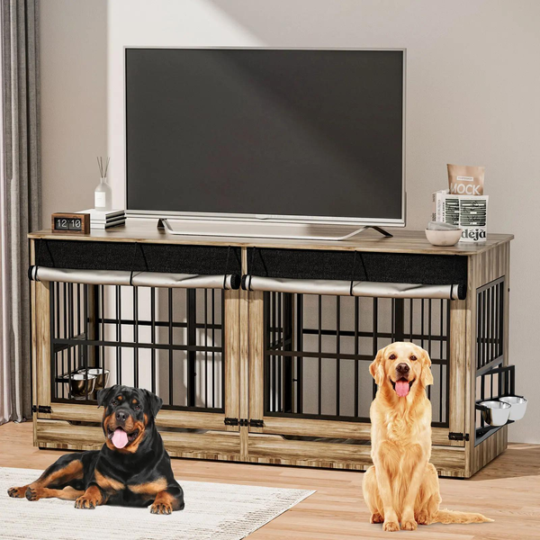 Stylish Wooden Dog Crate TV Stand 🐶